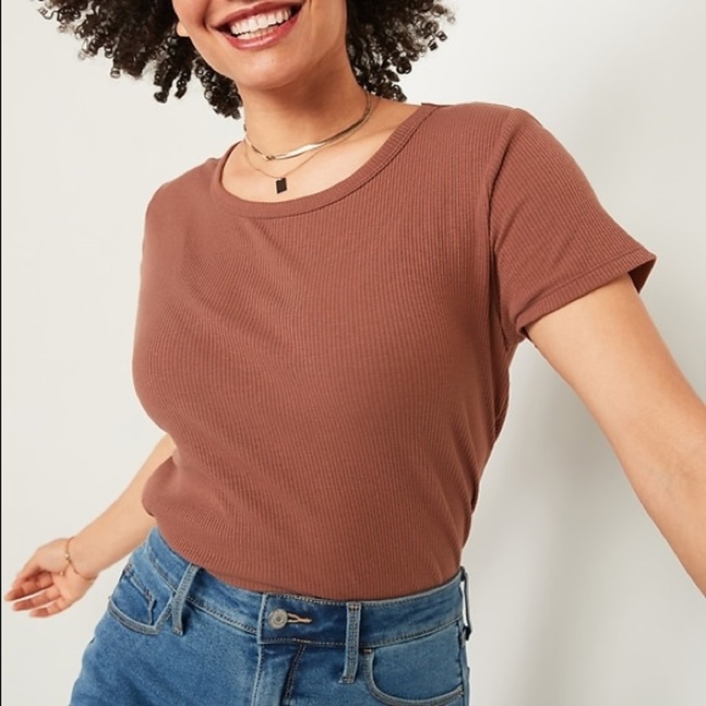 NWT Old Navy | brown ribbed t-shirt